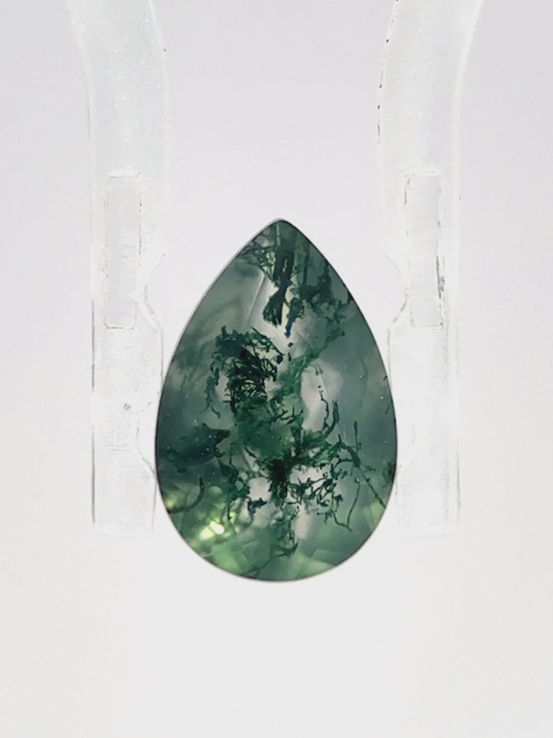 tear drop moss agate loose gemstone
