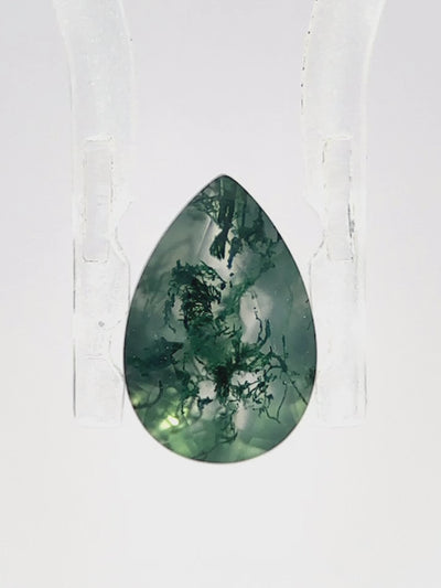 tear drop moss agate loose gemstone