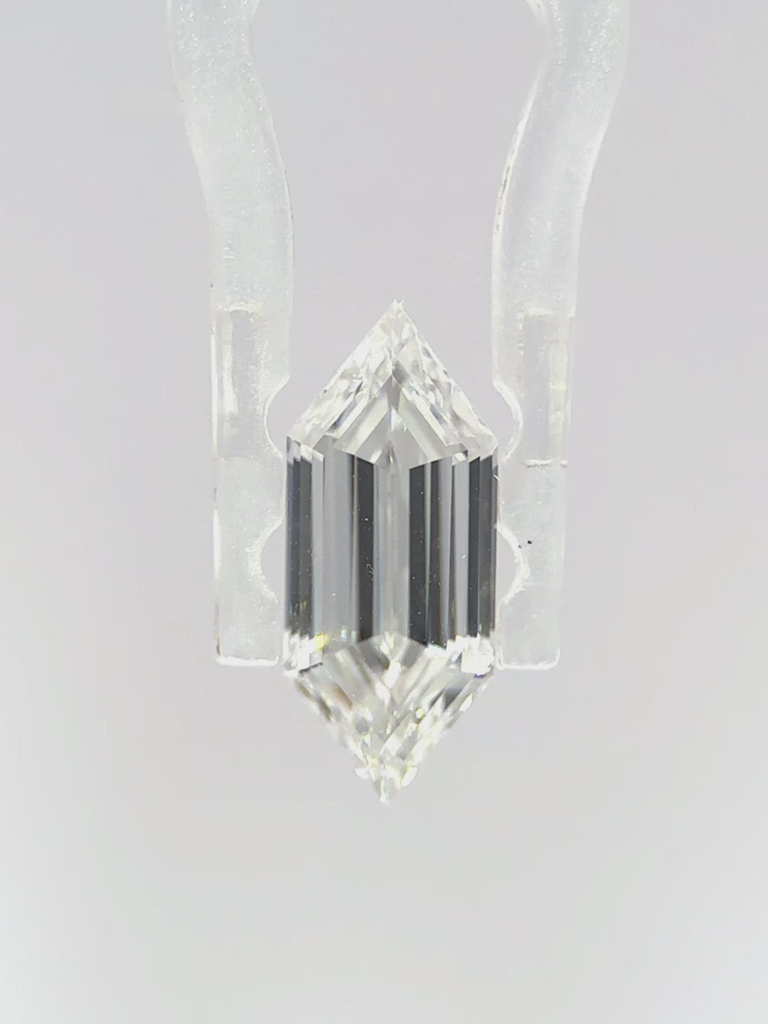 hexagon loose gemstone white diamond lab-grown step cut
