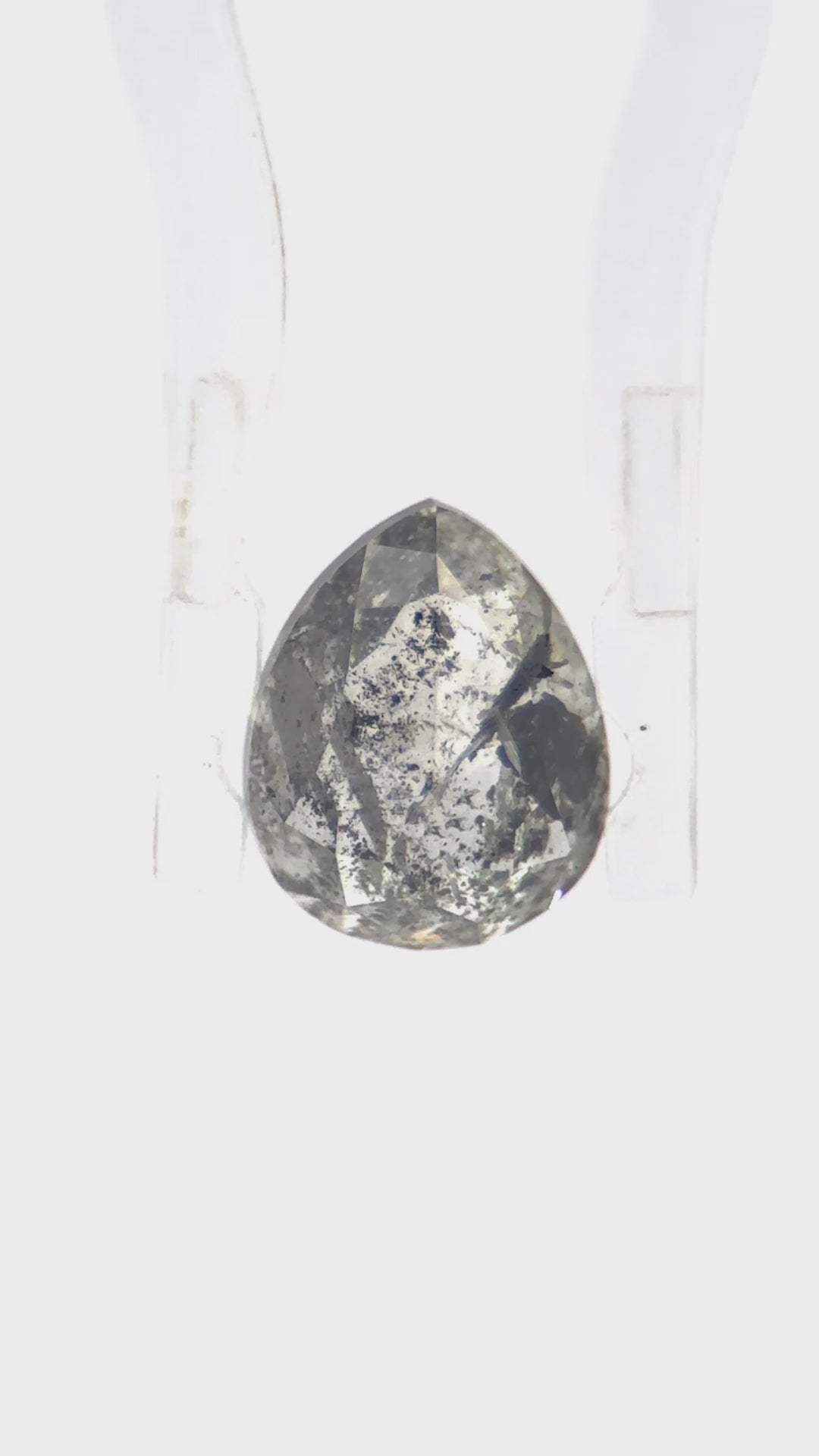 one of a kind salt and pepper diamond loose gemstone pear shape diamond