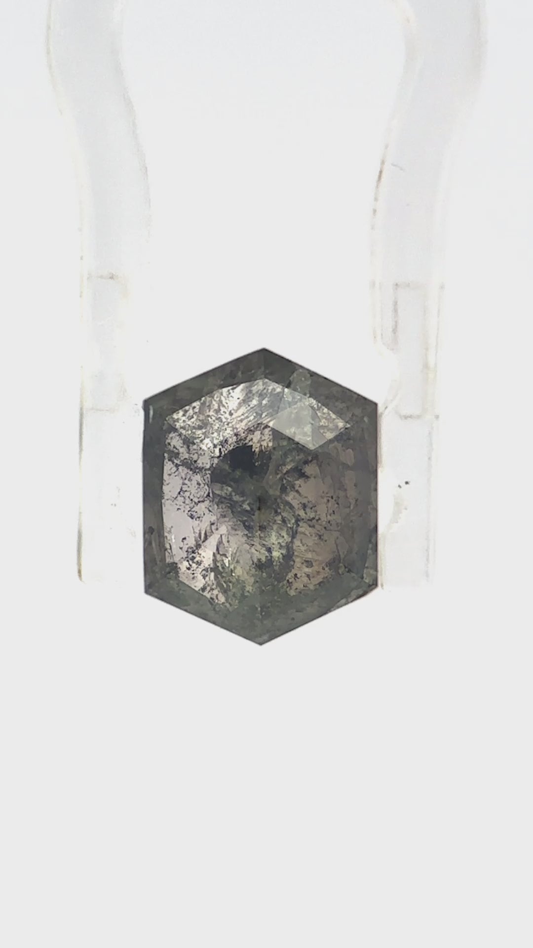 SALT AND PEPPER HEXAGON DIAMOND LOOSE GEMSTONE 