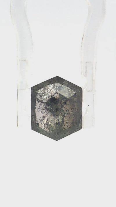 SALT AND PEPPER HEXAGON DIAMOND LOOSE GEMSTONE 