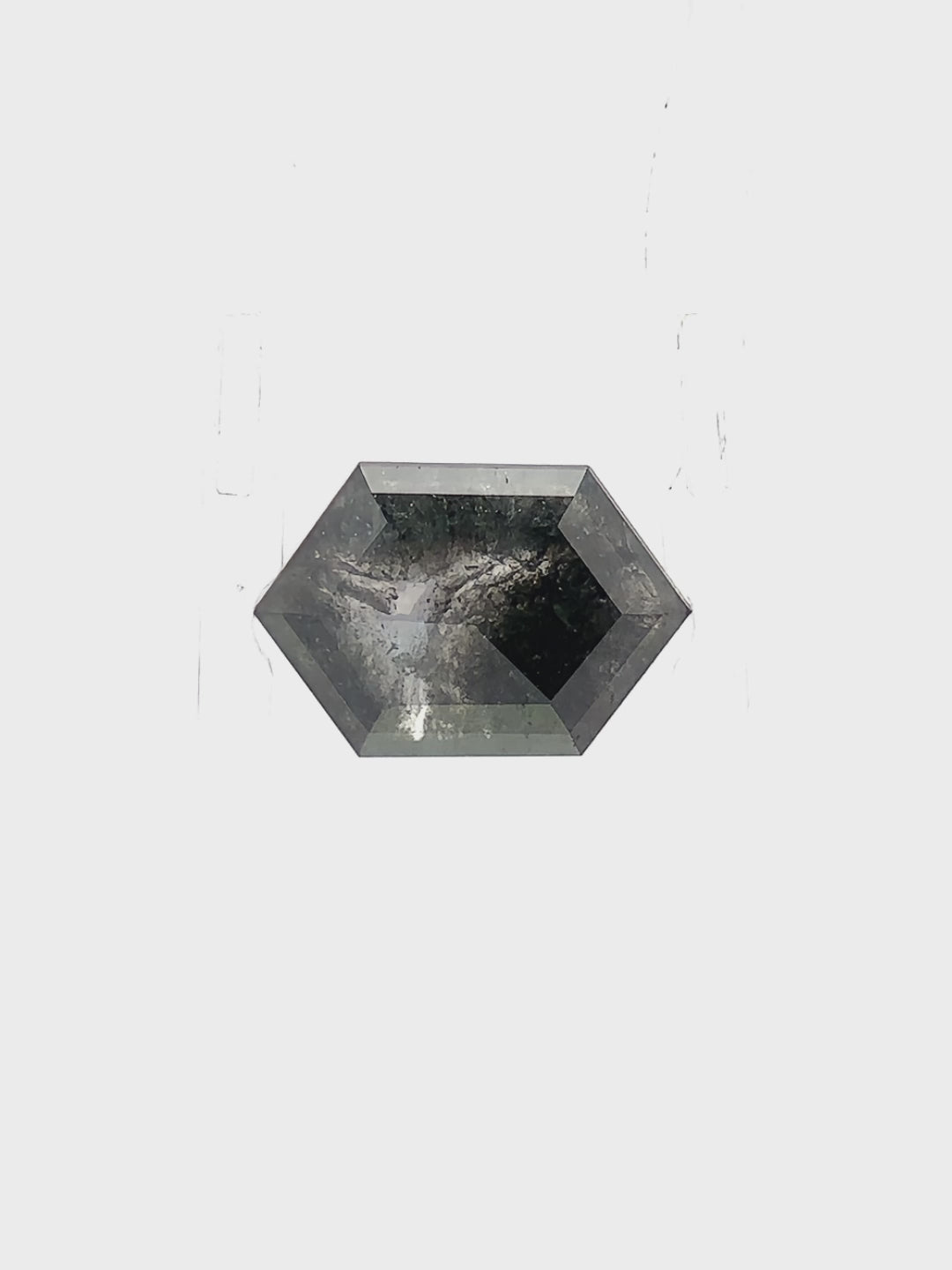 Hexagon rose cut diamond loose gemstone salt and pepper diamond