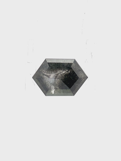 Hexagon rose cut diamond loose gemstone salt and pepper diamond