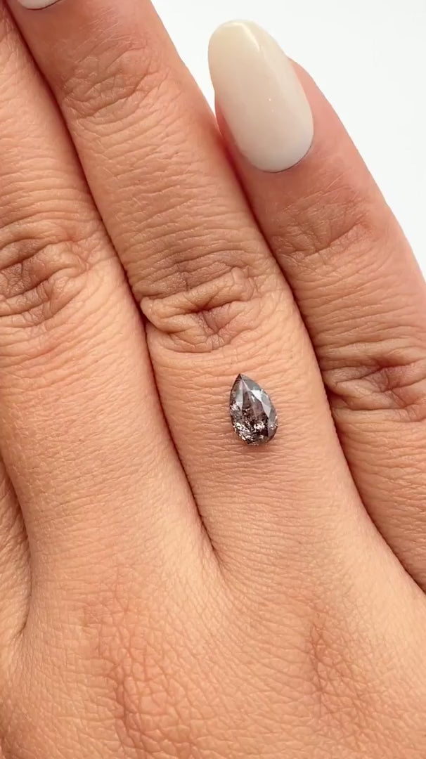 0.98ct | Rustic Pear Shape Rose Cut Diamond - Modern Rustic Diamond