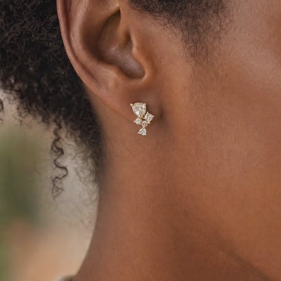 Fine jewelry earring set pear diamond lab grown daily earring study delicate jewelry