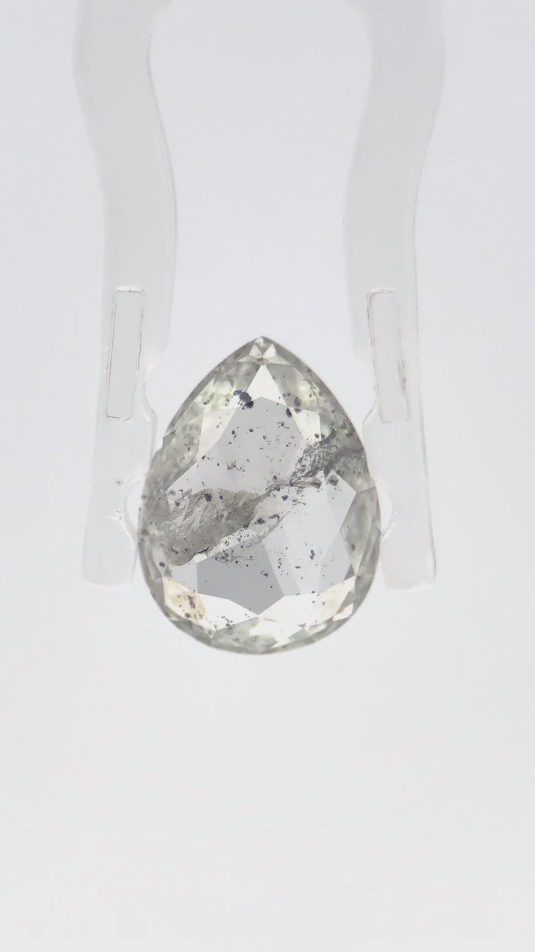 pear salt and pepper loose gemstone diamond icy one of a kind diamond 