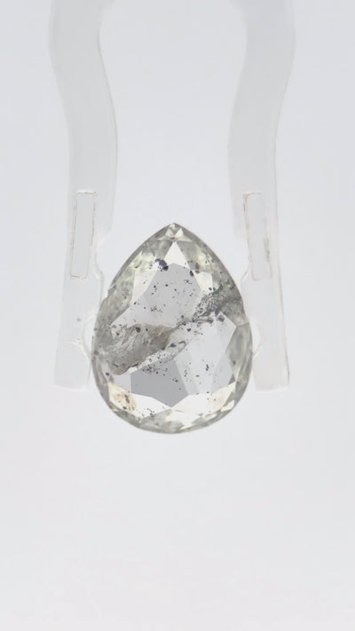 pear salt and pepper loose gemstone diamond icy one of a kind diamond 