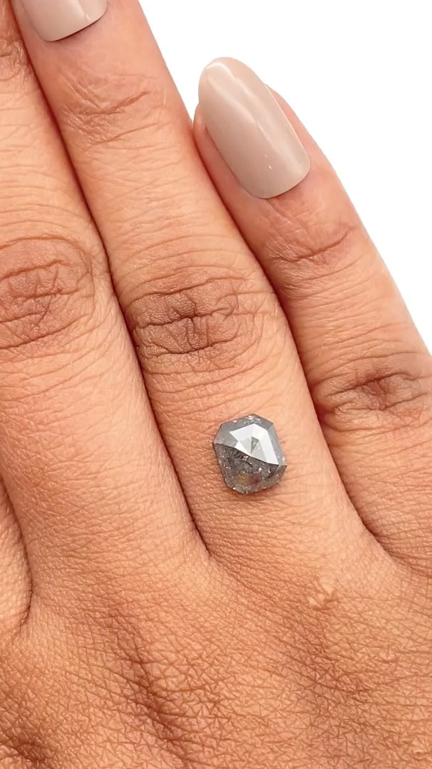 1.33ct | Rustic  Emerald Shape Rose Cut Diamond - Modern Rustic Diamond