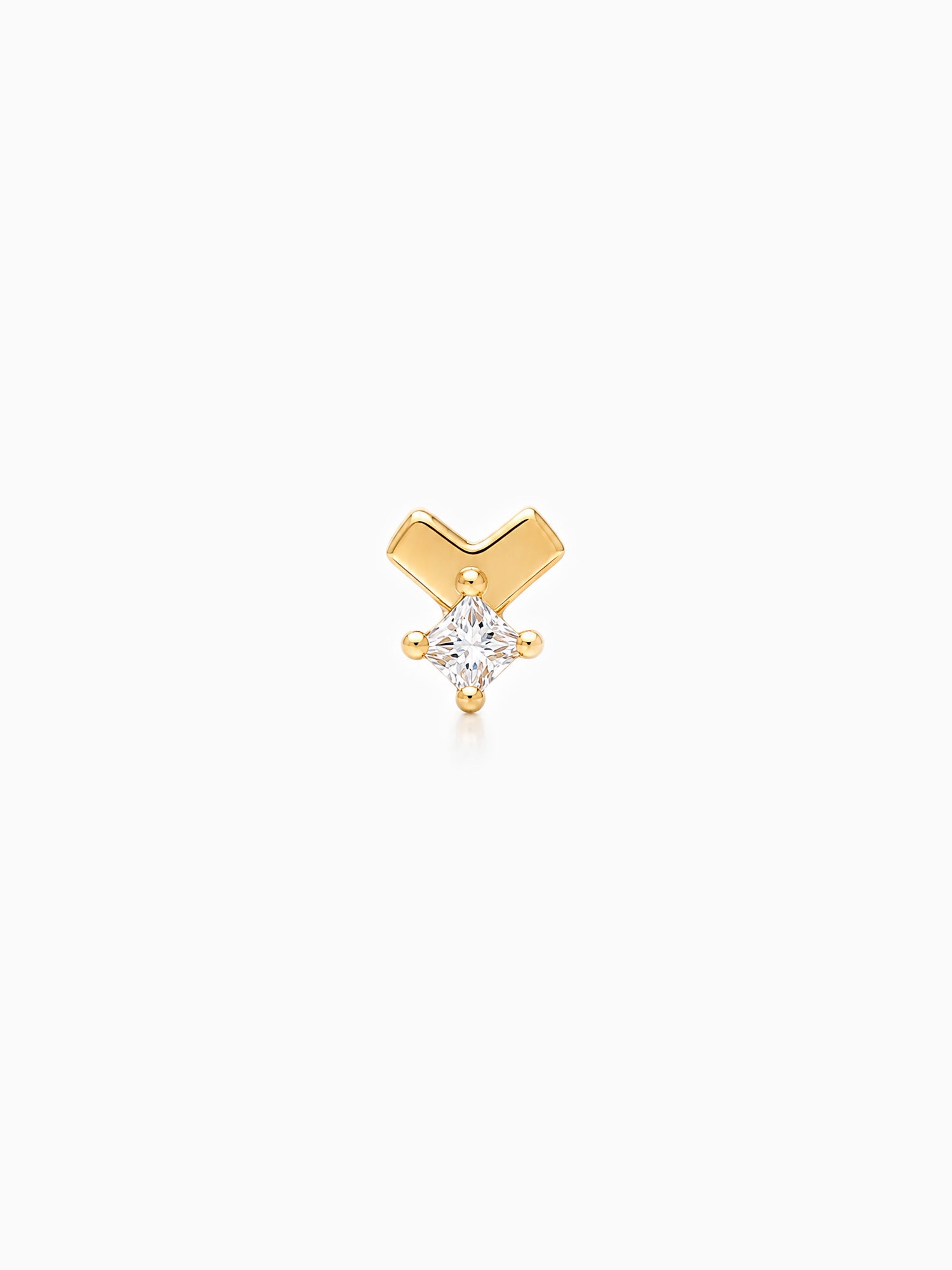 Princess diamond simple earring stud