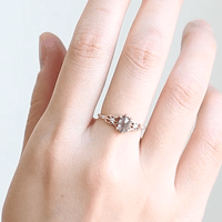 hiddenspace salt and pepper diamond engagement ring hexagon diamond fin jewelry rose gold proposal ring chrysler ring 2