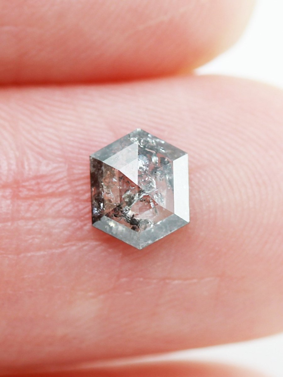 0.68CT Salt and Pepper Hexagon Inventory SKU SPHEX-16