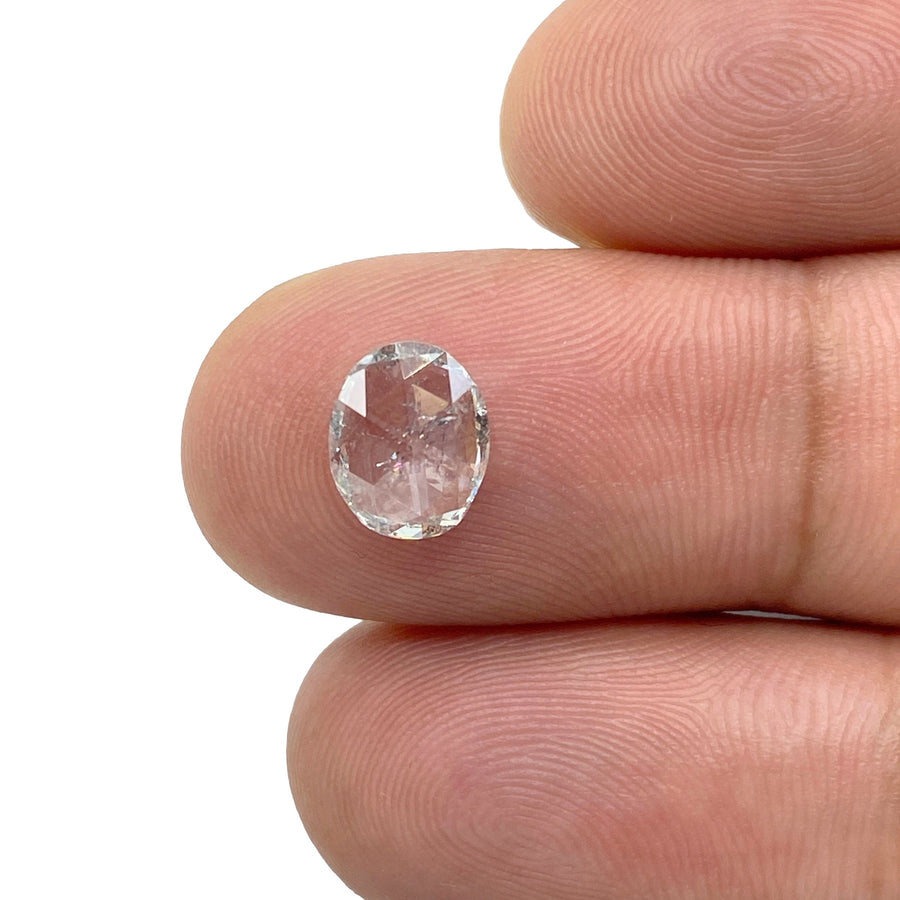 0.99ct | Salt & Pepper Rose Cut Oval Shape Diamond-Modern Rustic Diamond