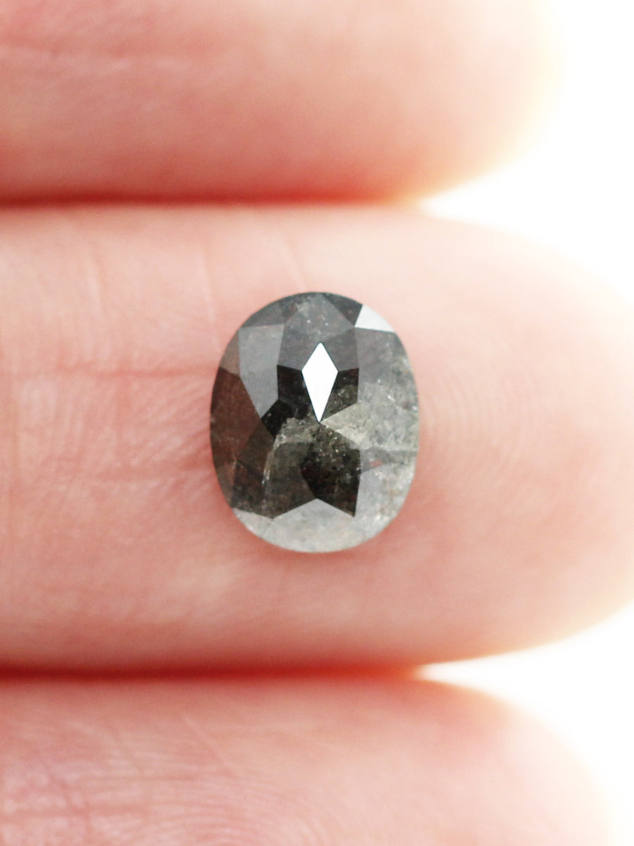 0,91 CT Salt and Pepper Oval Inventory SKU SPOVAL-02