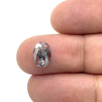 1.25ct | Salt & Pepper Rose Cut Oval Shape Diamond-Modern Rustic Diamond