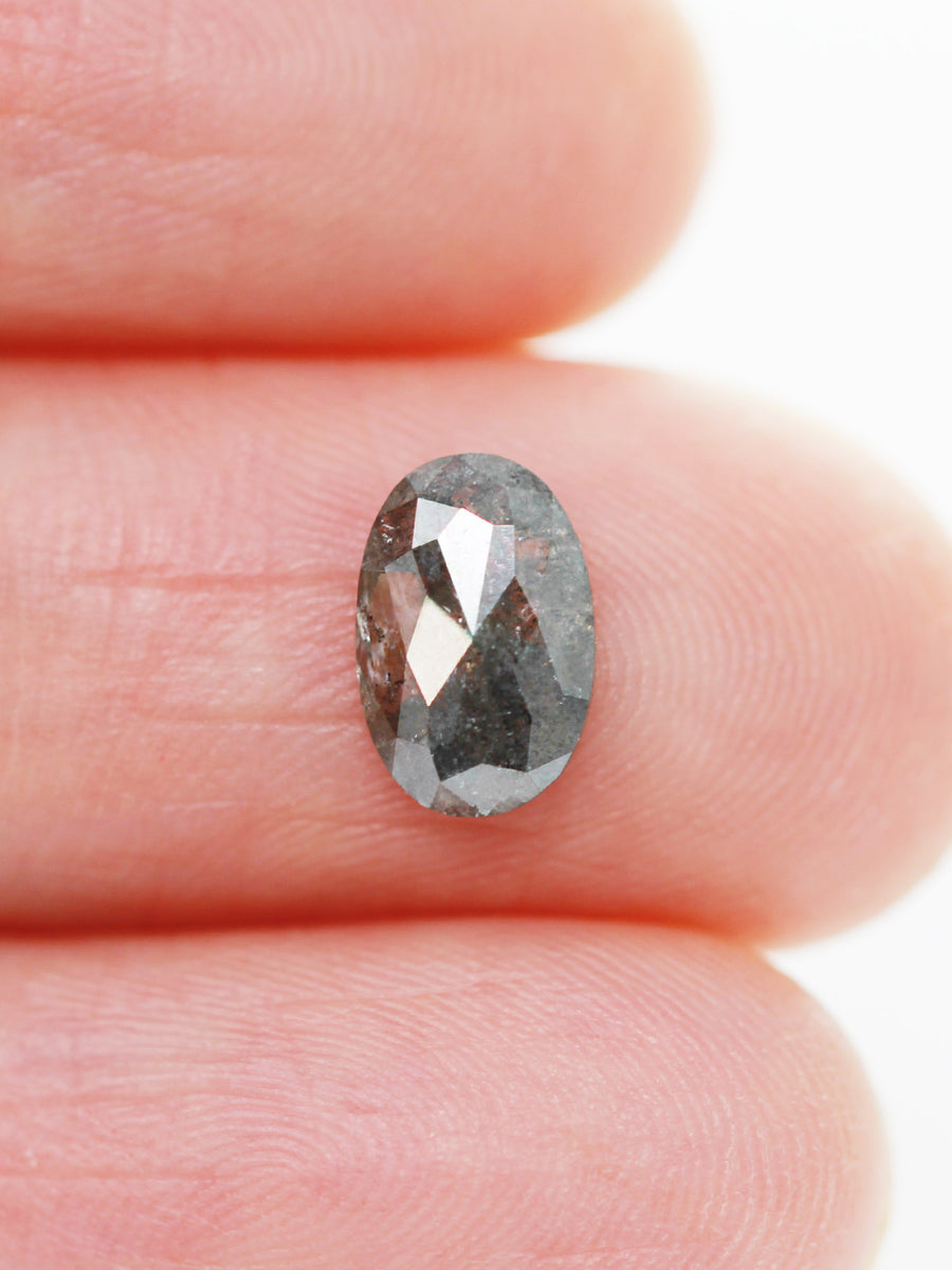 0.91CT Salt and Pepper Oval Inventory SKU SPOVAL-02