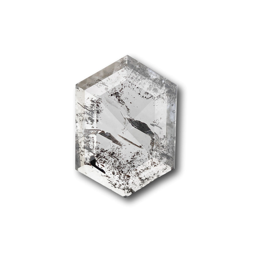 2.12ct | Salt & Pepper Rose Cut Hexagon Shape Diamond-Modern Rustic Diamond