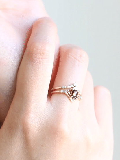 hiddenspace jewelry fine jewelry los angeles art deco design architectural fine jewelry wedding band stacking rings stackable band 14k gold ring diamond ring unique fine jewelry CHEVRON FLAT BAND