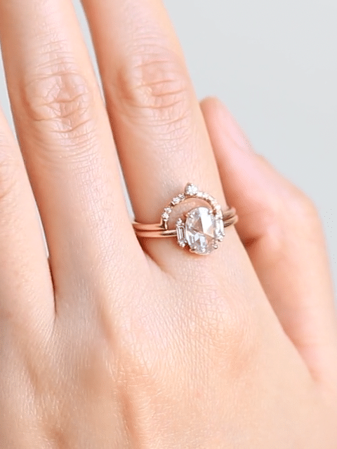 hiddenspace jewelry fine jewelry los angeles art deco design architectural fine jewelry wedding band stacking rings stackable band 14k gold ring diamond ring unique fine jewelry AUBREY BAND