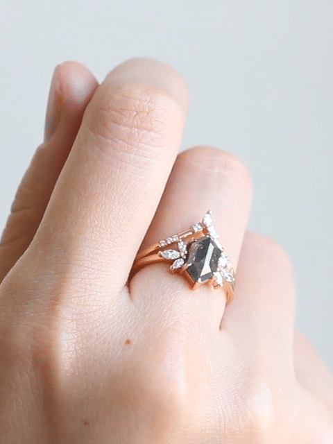 Art deco fine jewelry hiddenspace jewelry los angeles modern jewelry stacking rings wedding band engagement rings architectural design calista band