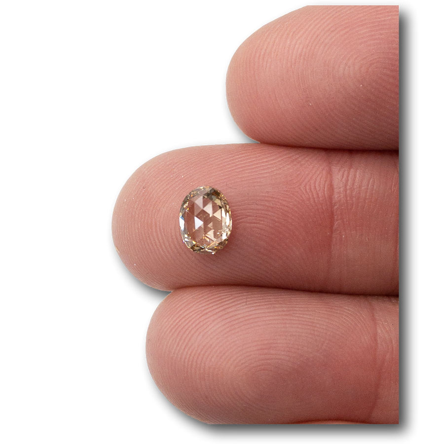 1.01ct | SI1 Fancy Orange Brown Oval Rose Cut Diamond-Modern Rustic Diamond
