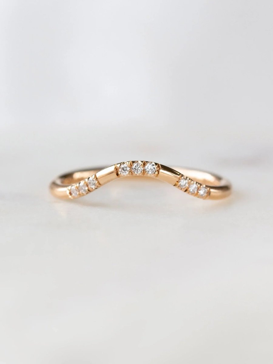 hiddenspace jewelry fine jewelry los angeles art deco design architectural fine jewelry wedding band stacking rings stackable band 14k gold ring diamond ring unique fine jewelry ADELIO BAND
