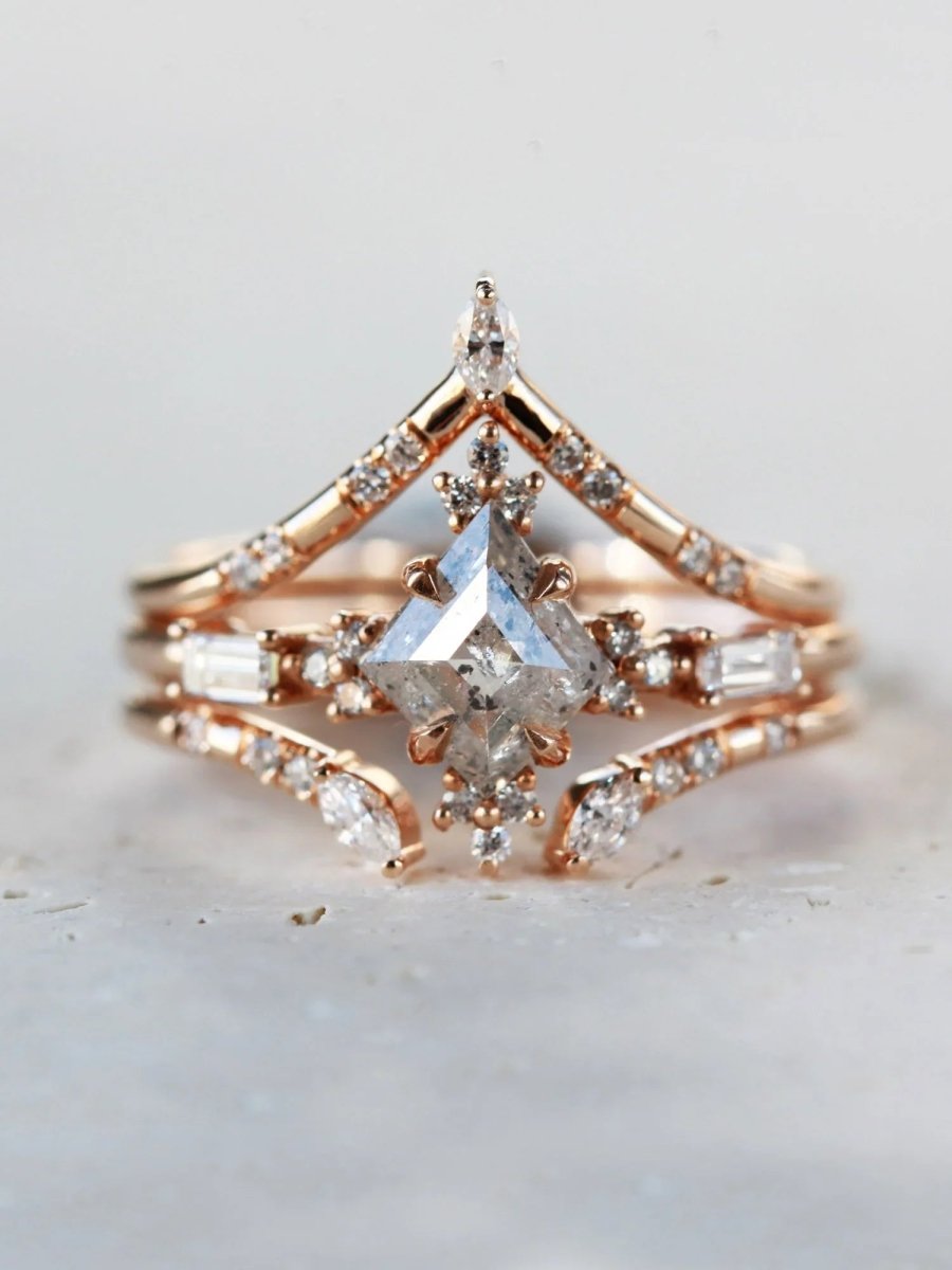 hiddenspace jewelry fine jewelry los angeles art deco design architectural fine jewelry wedding band stacking rings stackable band 14k gold ring diamond ring unique fine jewelry AILEEN BAND