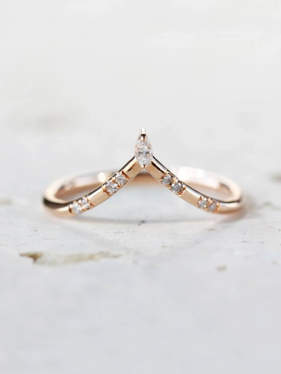 hiddenspace jewelry fine jewelry los angeles art deco design architectural fine jewelry wedding band stacking rings stackable band 14k gold ring diamond ring unique fine jewelry AILEEN BAND