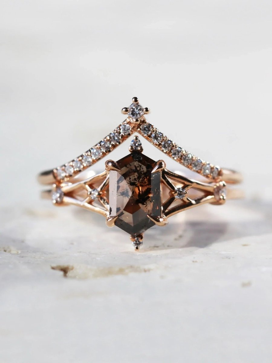 hiddenspace jewelry fine jewelry los angeles art deco design architectural fine jewelry wedding band stacking rings stackable band 14k gold ring diamond ring unique fine jewelry ALICE BAND