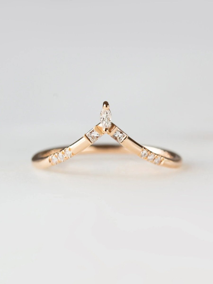 Art deco fine jewelry hiddenspace jewelry los angeles modern jewelry stacking rings wedding band engagement rings architectural design calista band