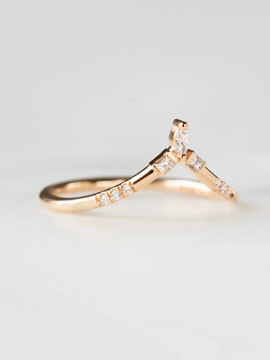 Art deco fine jewelry hiddenspace jewelry los angeles modern jewelry stacking rings wedding band engagement rings architectural design calista band