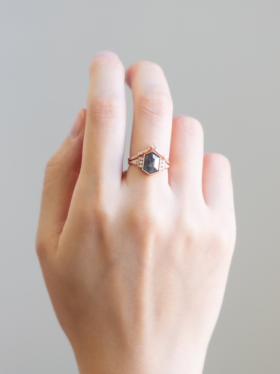 engagementring-saltandpepperdiamond-delcyring-hand