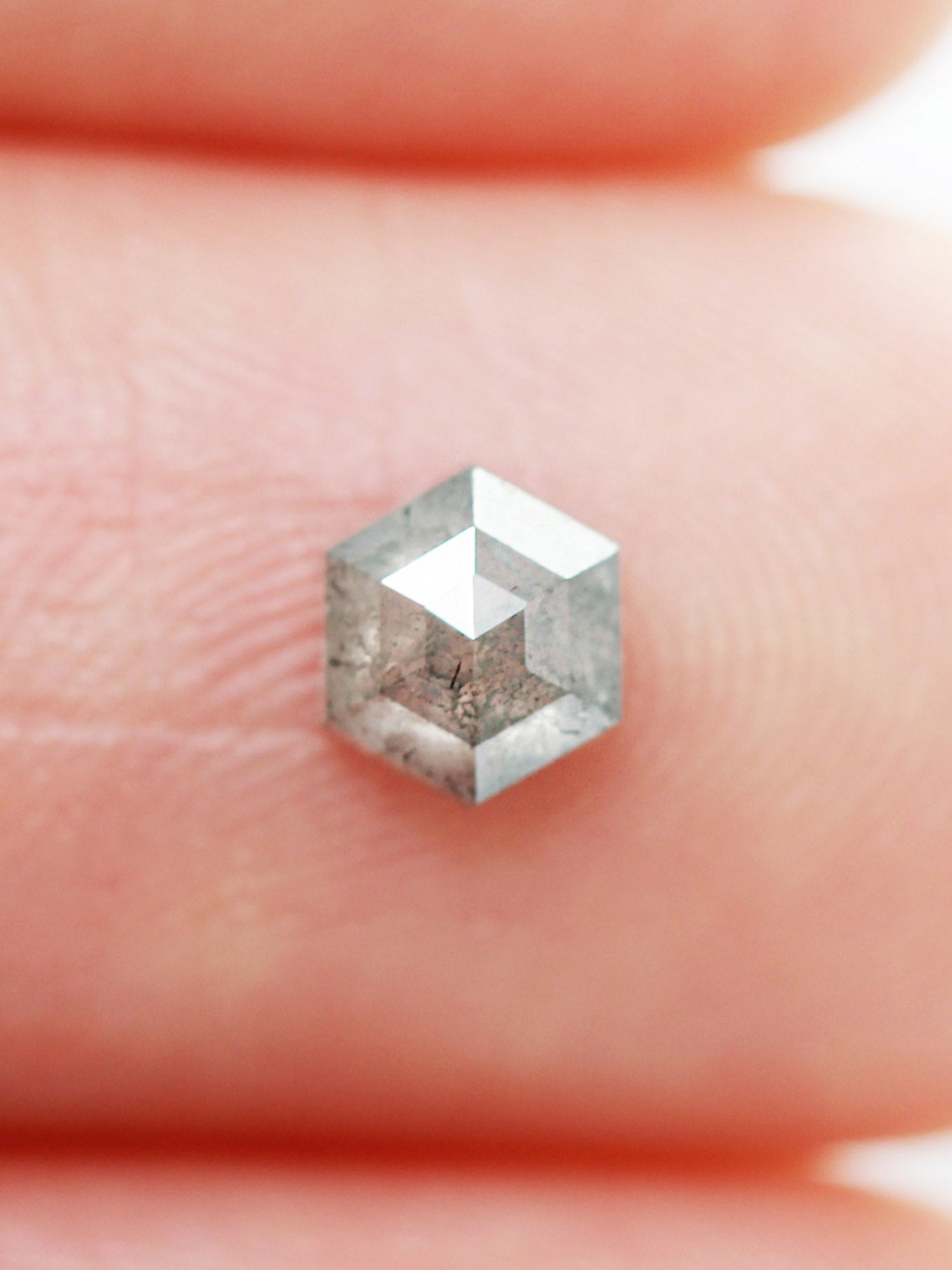 0.54CT Salt and Pepper Hexagon Inventory SKU SPHEXN-76