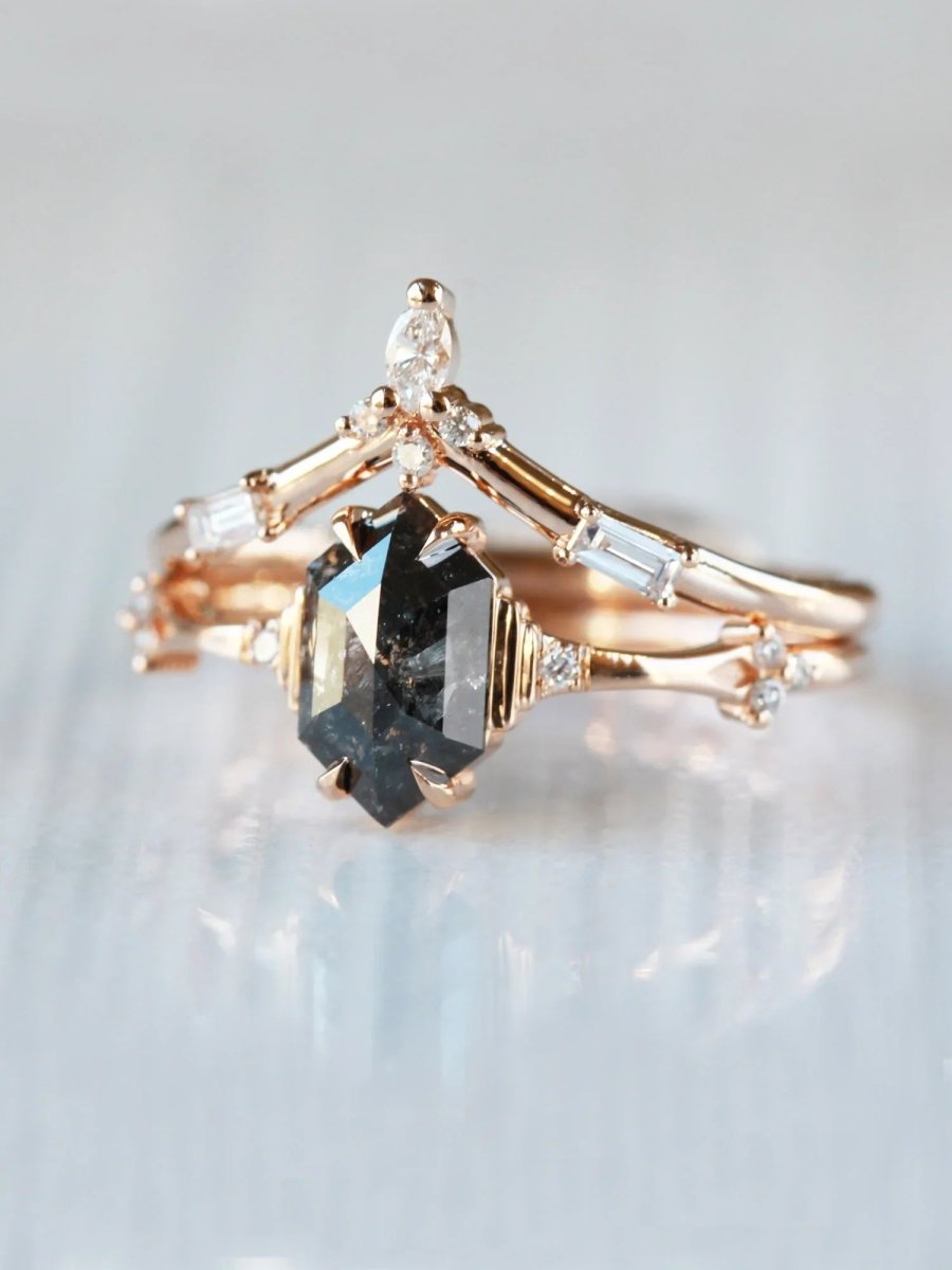 hiddenspace jewelry fine jewelry los angeles art deco design architectural fine jewelry wedding band stacking rings stackable band 14k gold ring diamond ring unique fine jewelry DORIC COLUMN BAND