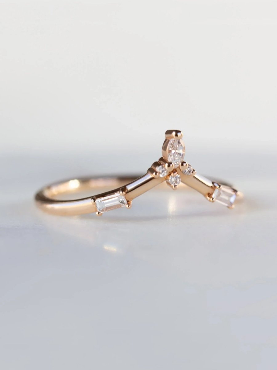 hiddenspace jewelry fine jewelry los angeles art deco design architectural fine jewelry wedding band stacking rings stackable band 14k gold ring diamond ring unique fine jewelry DORIC COLUMN BAND