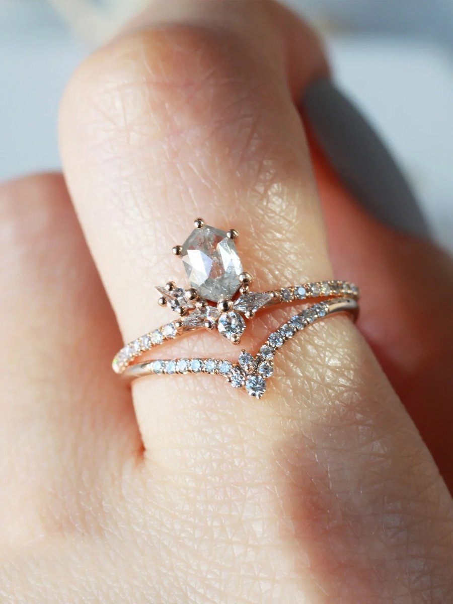 hiddenspace unique fine jewelry salt and pepper diamond engagement ring one of a kind ring diamond ring eunoia ring 5