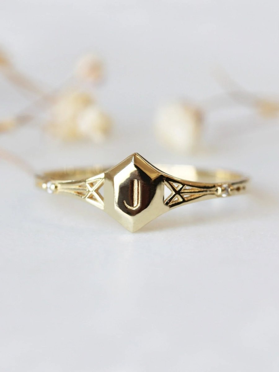 Hexagon Signet Ring