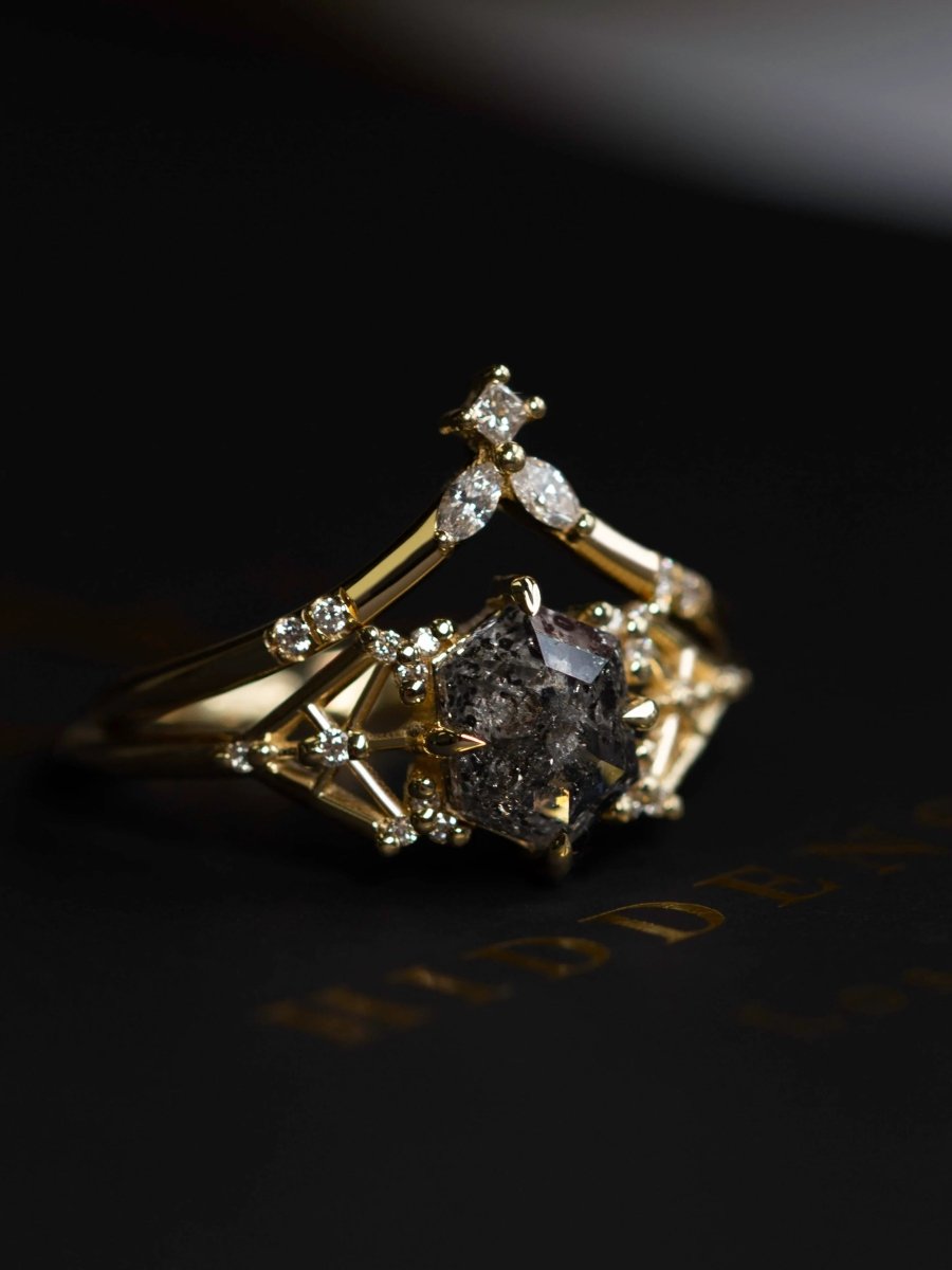 hiddenspace-salt-and-pepper-diamond-hexagon-star-ring-14k-yellow-gold-concept-1