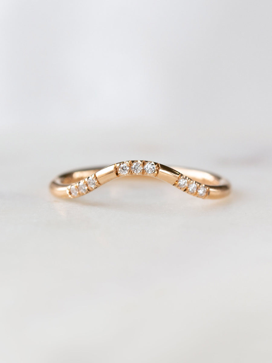 hiddenspace jewelry fine jewelry los angeles art deco design architectural fine jewelry wedding band stacking rings stackable band 14k gold ring diamond ring unique fine jewelry ADELIO BAND