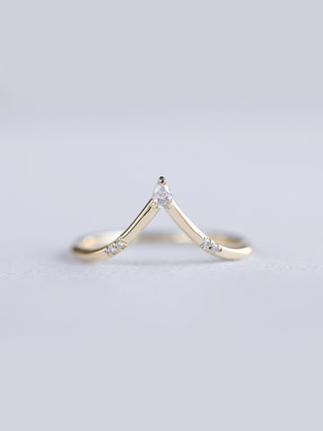 Hiddenspace jewelry los angeles Clementine band stacking ring diamond ring engagement ring matching band unique stacking ring vintage ring architectural design 