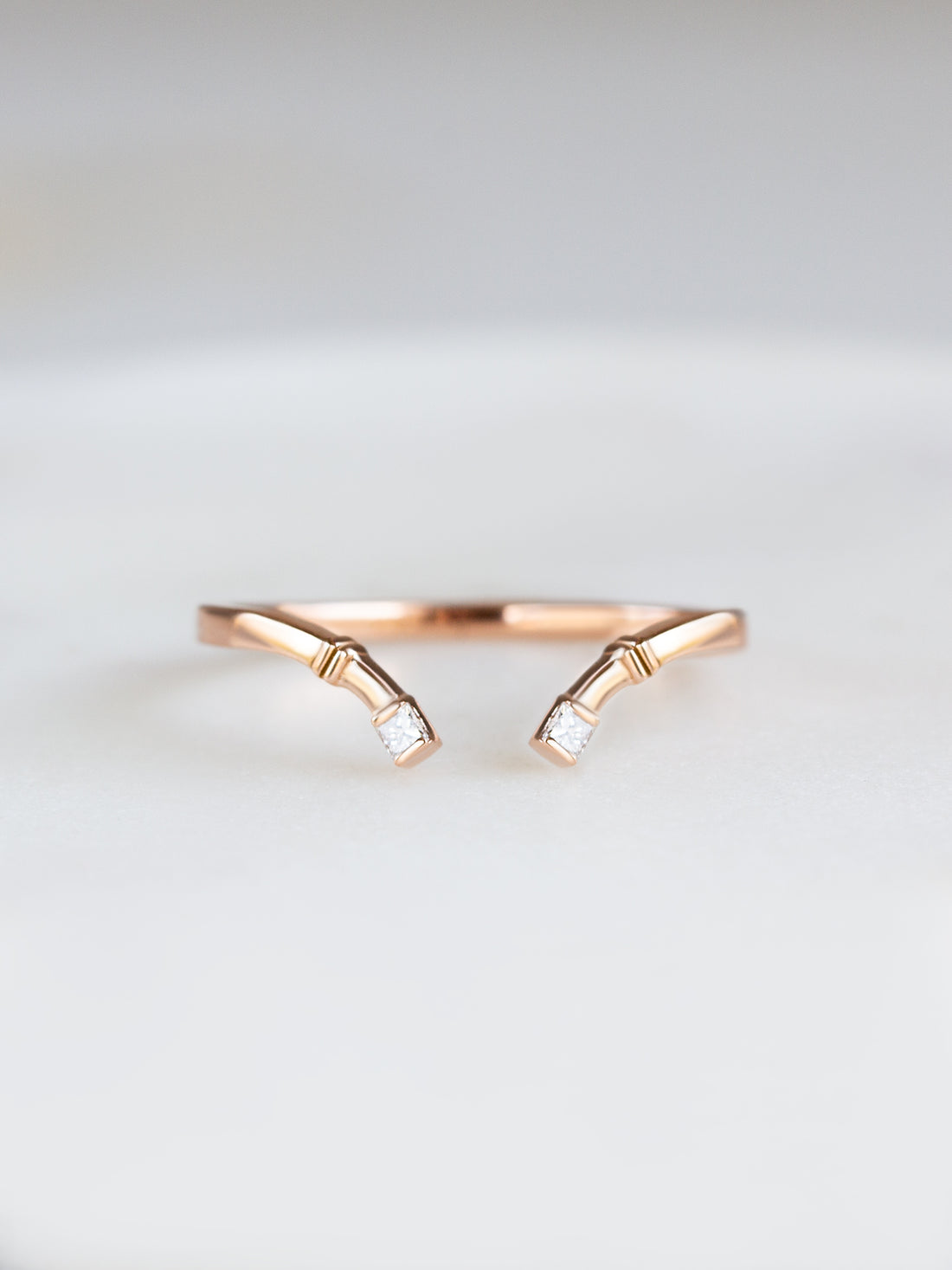 Hiddenspace jewelry open band fine jewelry 14k gold ring stacking ring diamond band engagement band unique stacking rings architectural design art deco fine jewelry vintage ring