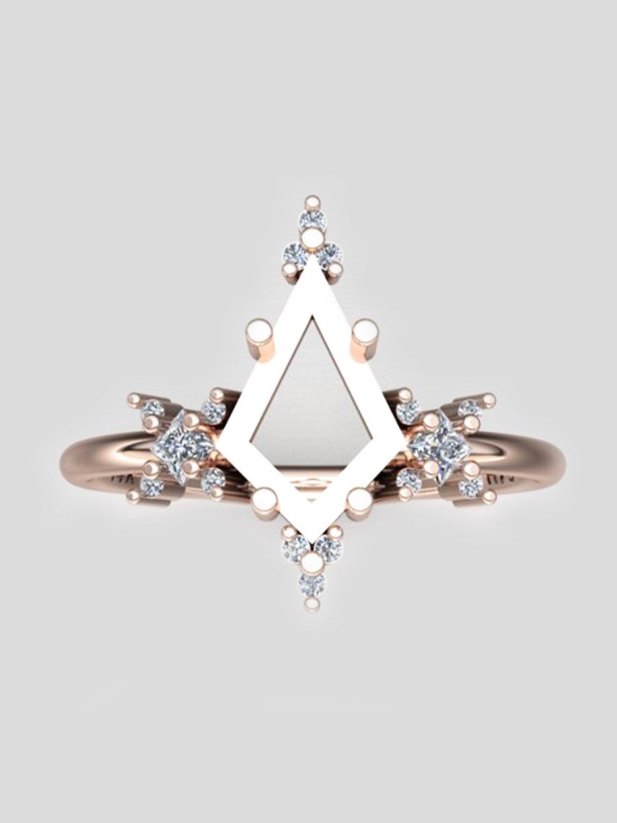 hiddenspace jewelry unique engagement ring architectural design fine jewelry art deco inspire unique engagement ring vintage jewelry bridal ring one-of-a-kind engagement ring alternative jewelry JAYDEN DESIGN