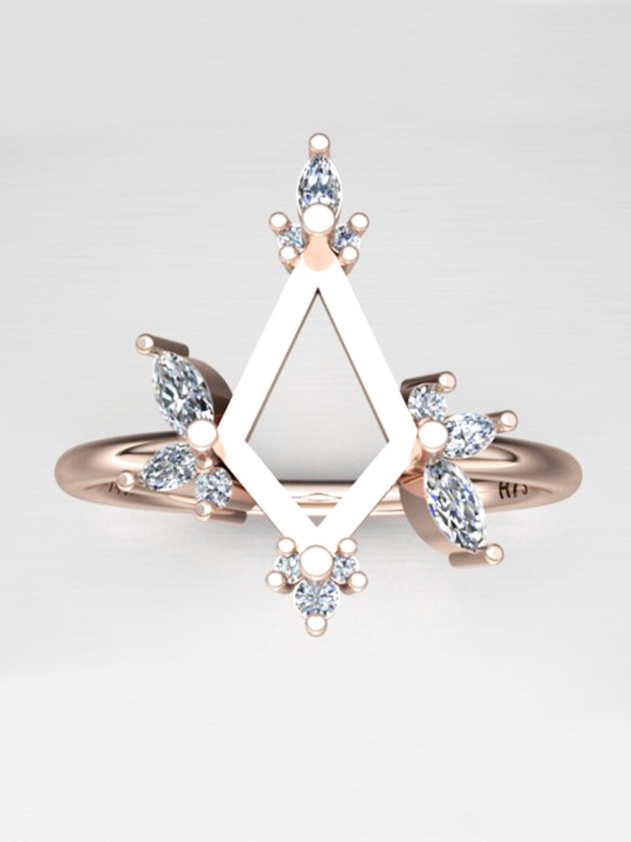 hiddenspace jewelry unique engagement ring architectural design fine jewelry art deco inspire unique engagement ring vintage jewelry bridal ring one-of-a-kind engagement ring alternative jewelry JUSTINA DESIGN