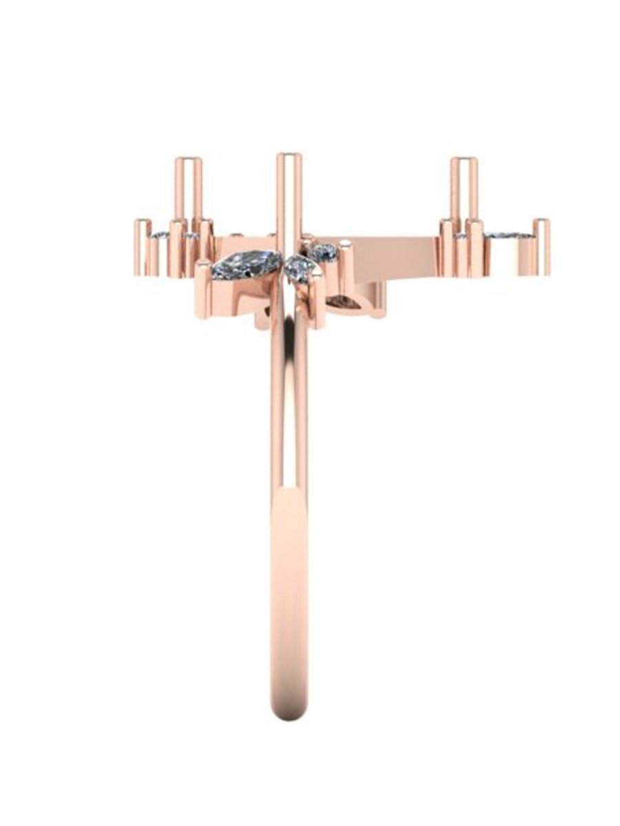 hiddenspace jewelry unique engagement ring architectural design fine jewelry art deco inspire unique engagement ring vintage jewelry bridal ring one-of-a-kind engagement ring alternative jewelry JUSTINA DESIGN