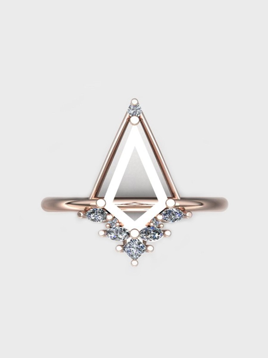 hiddenspace jewelry unique engagement ring architectural design fine jewelry art deco inspire unique engagement ring vintage jewelry bridal ring one-of-a-kind engagement ring alternative jewelry LUNA DESIGN