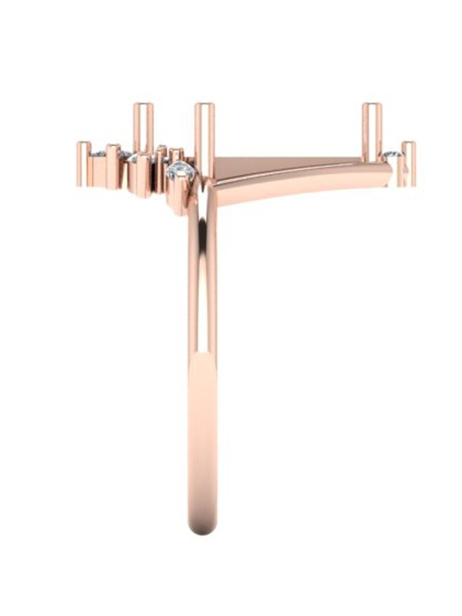 hiddenspace jewelry unique engagement ring architectural design fine jewelry art deco inspire unique engagement ring vintage jewelry bridal ring one-of-a-kind engagement ring alternative jewelry LUNA DESIGN