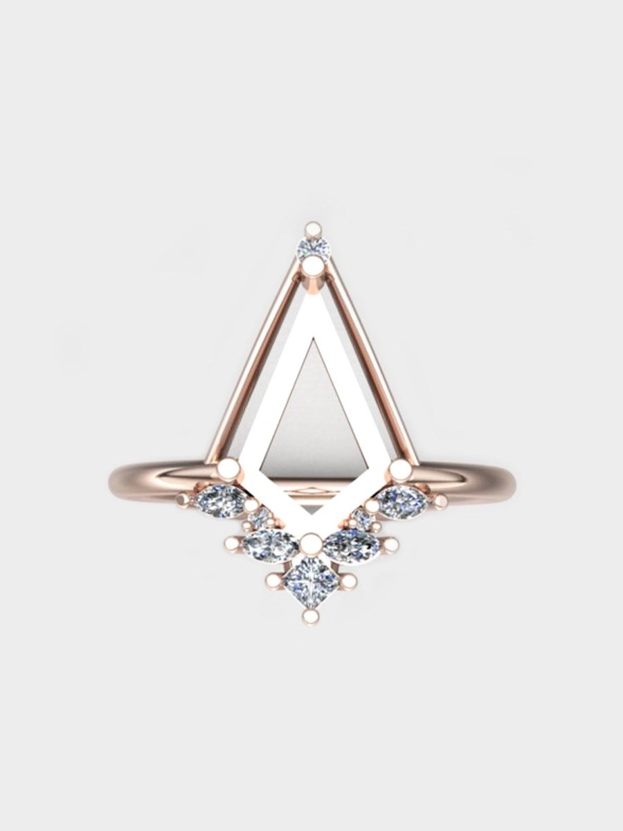 hiddenspace jewelry unique engagement ring architectural design fine jewelry art deco inspire unique engagement ring vintage jewelry bridal ring one-of-a-kind engagement ring alternative jewelry LUNA DESIGN