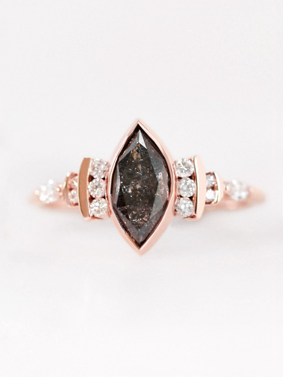 hiddenspace jewelry unique engagement ring architectural design fine jewelry art deco inspire unique engagement ring vintage jewelry bridal ring one-of-a-kind engagement ring alternative jewelry MARQUISE DELCY DESIGN