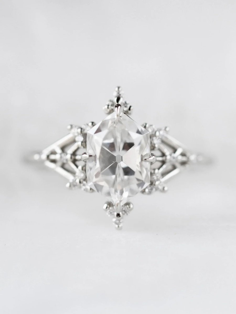 hiddenspace unique engagement ring moissanite proposal ring fine jewelry one of a kind engagement ring diamond ring ivy 1