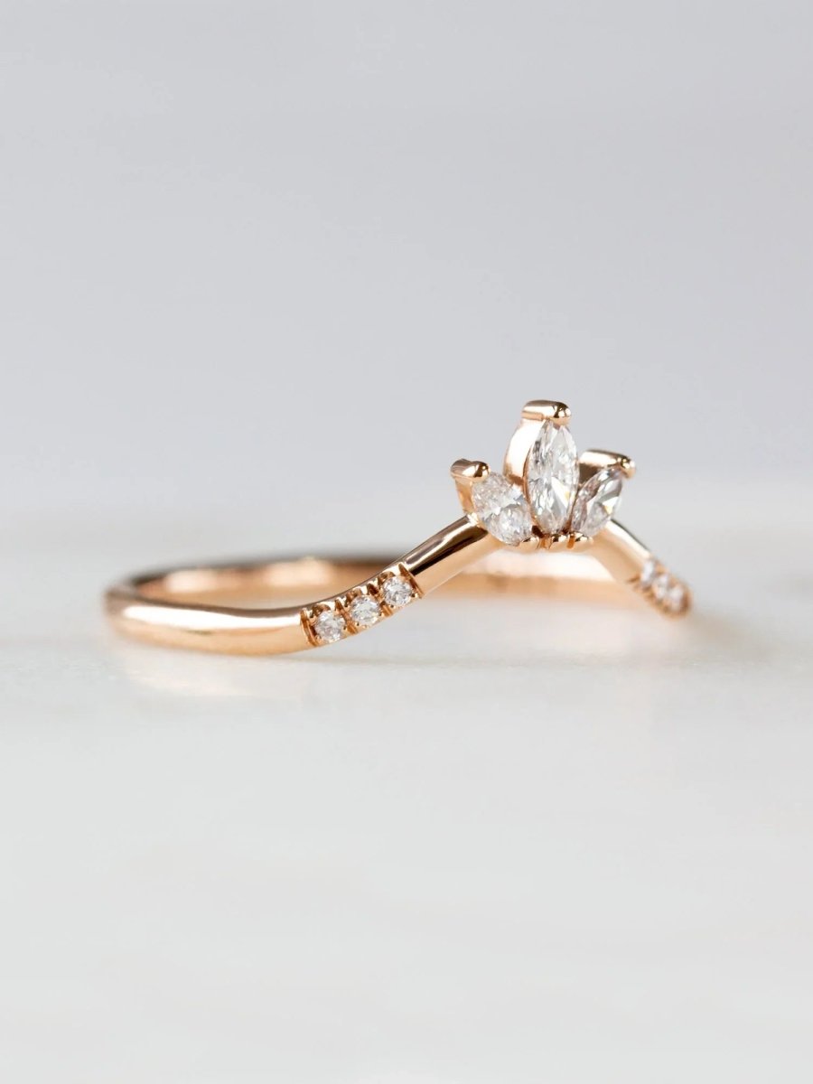 hiddenspace jewelry fine jewelry los angeles art deco design architectural fine jewelry wedding band stacking rings stackable band 14k gold ring diamond ring unique fine jewelry JOLIE BAND